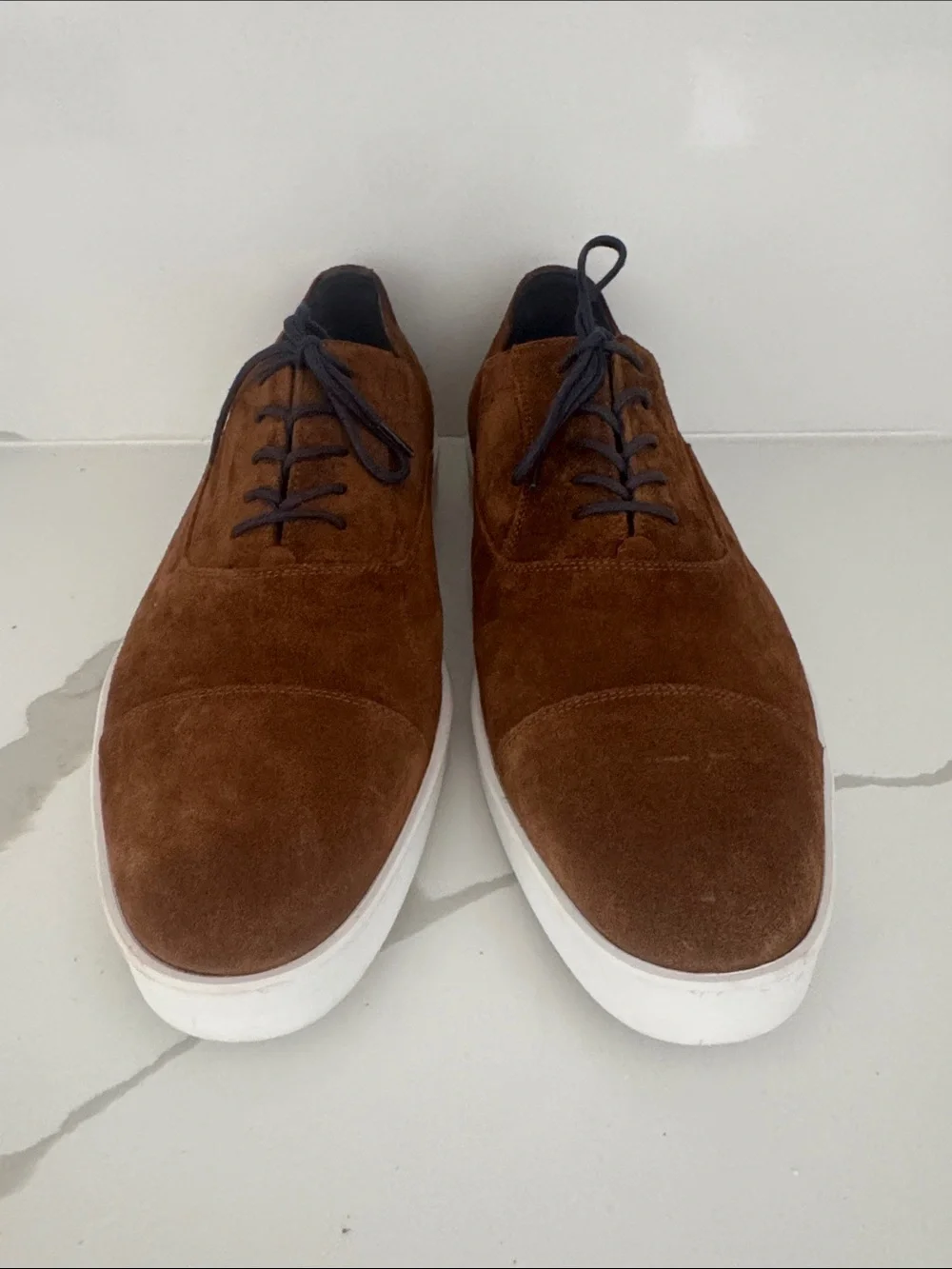 Johnston & Murphy Size 10 Bolivar Cap Toe Sneakers featuring Italian snuff suede
